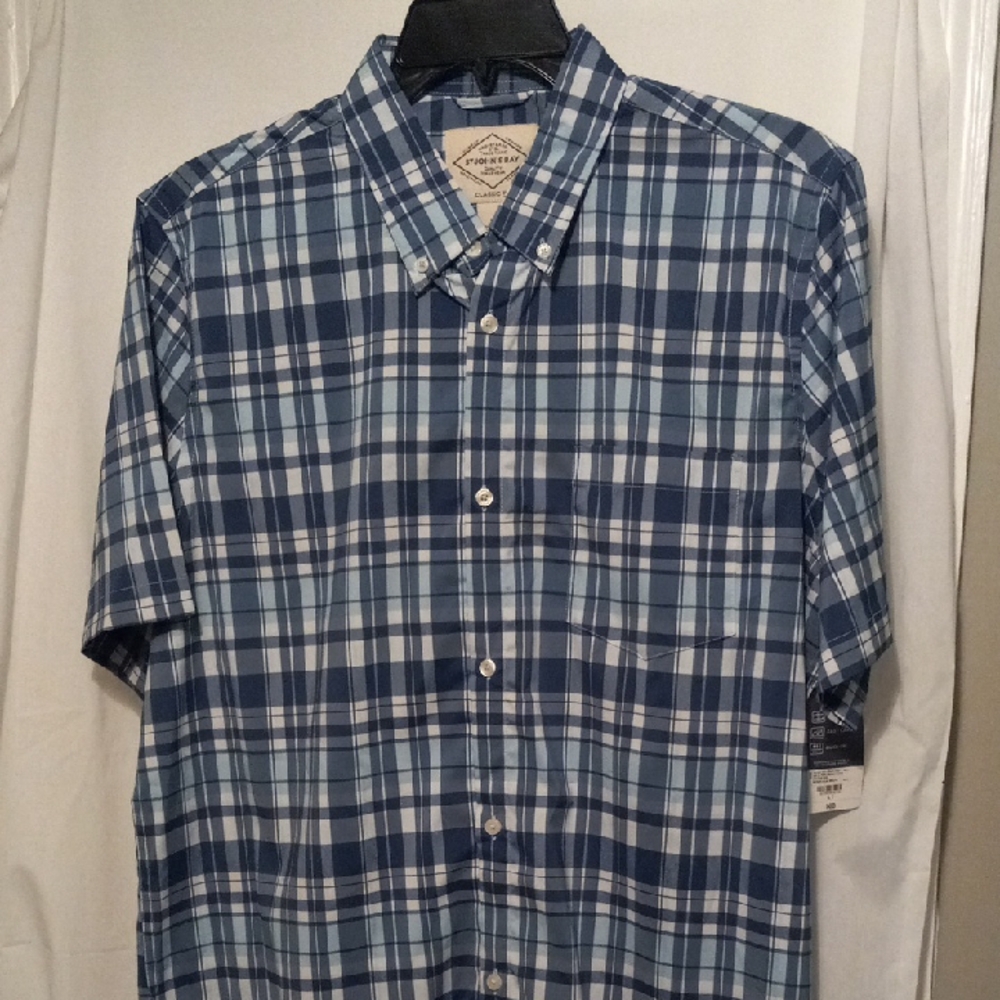 Men's Blue Plaid Shirt